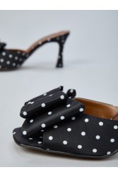 OVYE' by CRISTINA LUCCHI Black Pois Satin Sandal
