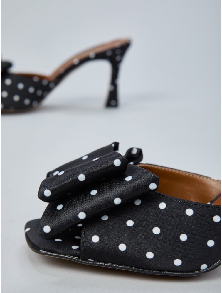 OVYE' by CRISTINA LUCCHI Black Pois Satin Sandal