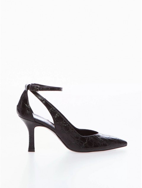 OVYE' by CRISTINA LUCCHI Μαύρες Κροκό Γυναικείες Γόβες με Κόψιμο