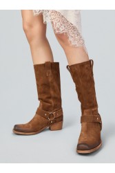 OVYE' by CRISTINA LUCCHI Suede Cowboy Boot Taba