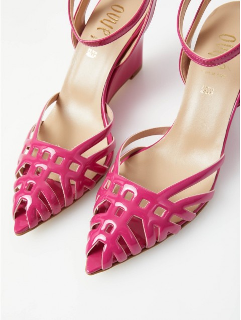 OVYE' by CRISTINA LUCCHI Patent Leather Wedge Sandal Fanny