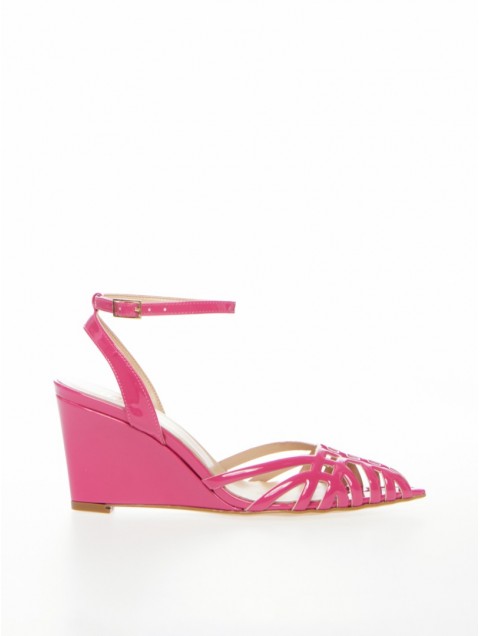OVYE' by CRISTINA LUCCHI Patent Leather Wedge Sandal Fanny
