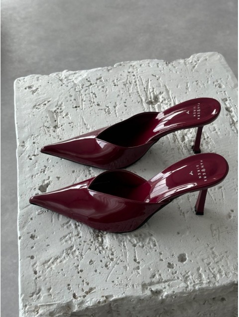 PANTERA SIREN Autumn Morning Bordeaux Δερμάτινα Μπορντώ Γυναικεία Mules