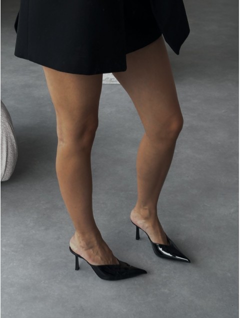 PANTERA SIREN Autumn Morning Black Δερμάτινα Μαύρα Γυναικεία Mules