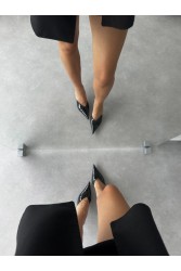 PANTERA SIREN Autumn Morning Black Δερμάτινα Μαύρα Γυναικεία Mules