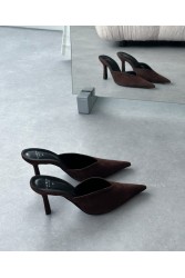 PANTERA SIREN Autumn Morning Suede Δερμάτινα Καφέ Γυναικεία Mules