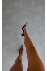 PANTERA SIREN Can't Stop Loving you Καφέ Φιλτιρέ Slingback Γόβες