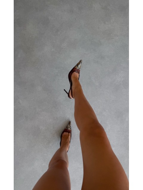 PANTERA SIREN Can't Stop Loving you Καφέ Φιλτιρέ Slingback Γόβες