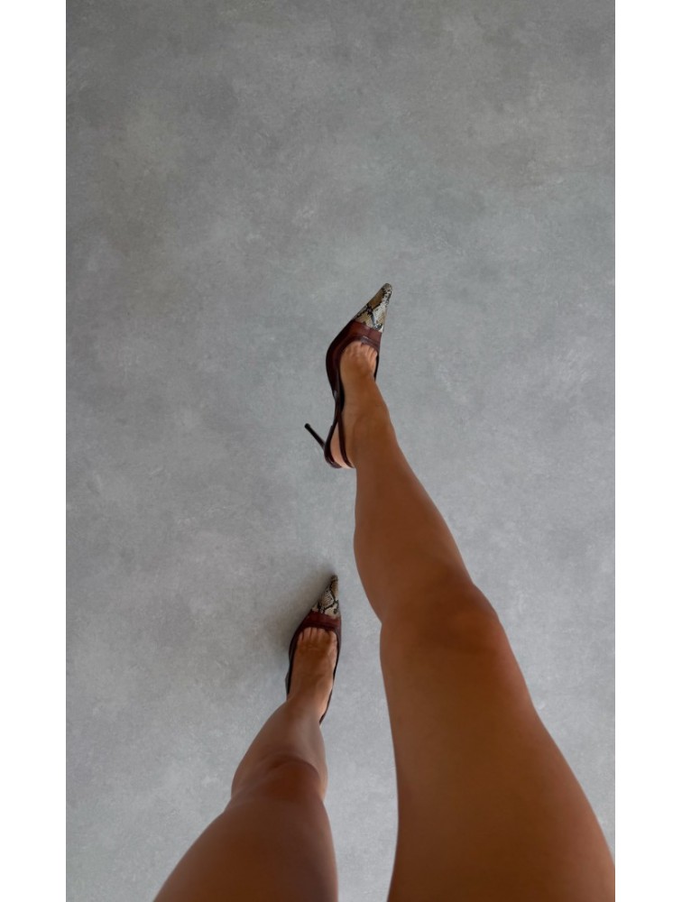 PANTERA SIREN Can't Stop Loving you Καφέ Φιλτιρέ Slingback Γόβες