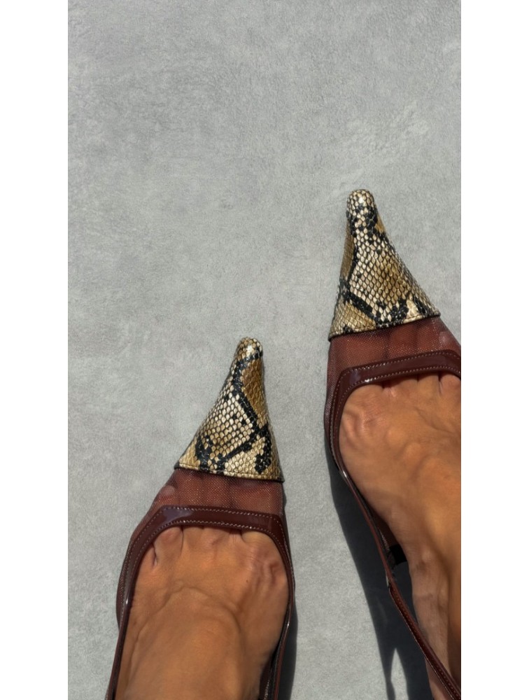 PANTERA SIREN Can't Stop Loving you Καφέ Φιλτιρέ Slingback Γόβες