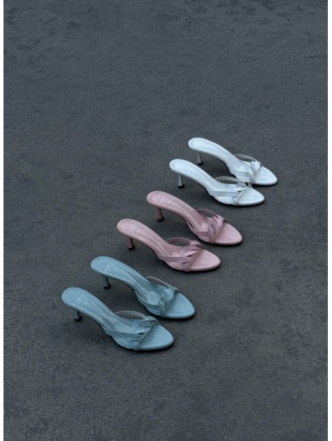 PANTERA SIREN Cloud 9 Δερμάτινα Γαλάζια Γυναικεία Mules 