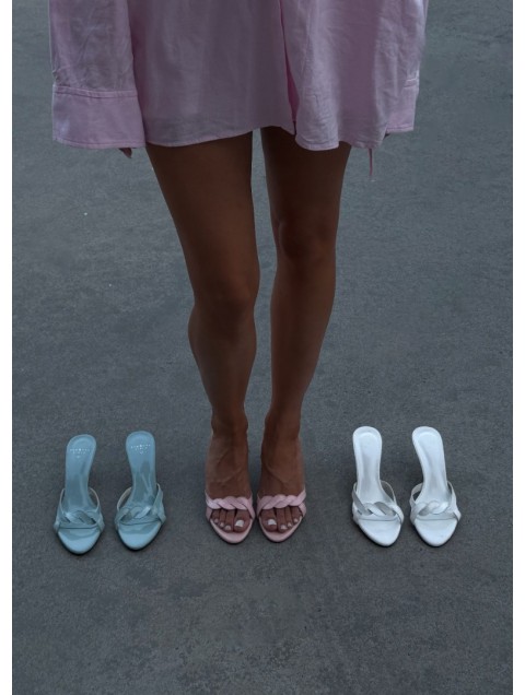 PANTERA SIREN Cloud 9 Δερμάτινα Γαλάζια Γυναικεία Mules 