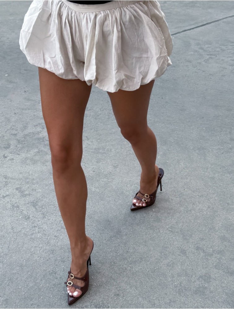 PANTERA SIREN Espresso Martini Δερμάτινα Καφέ Γυναικεία Mules