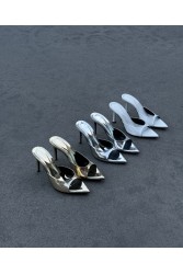 PANTERA SIREN Gold Coast Gold Patent Leather Mules