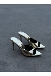 PANTERA SIREN Gold Coast Gold Patent Leather Mules