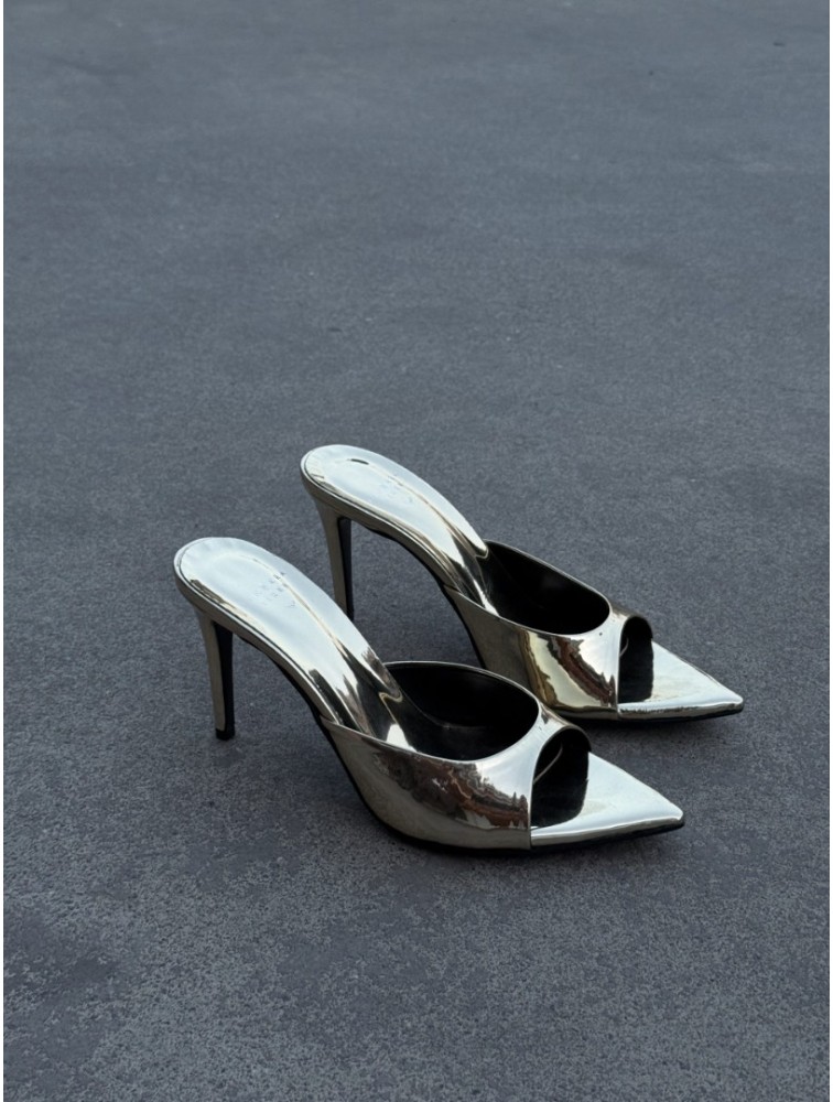 PANTERA SIREN Gold Coast Gold Patent Leather Mules