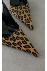 PANTERA SIREN Leopard Bomb Λεοπάρ Slingback Γόβες