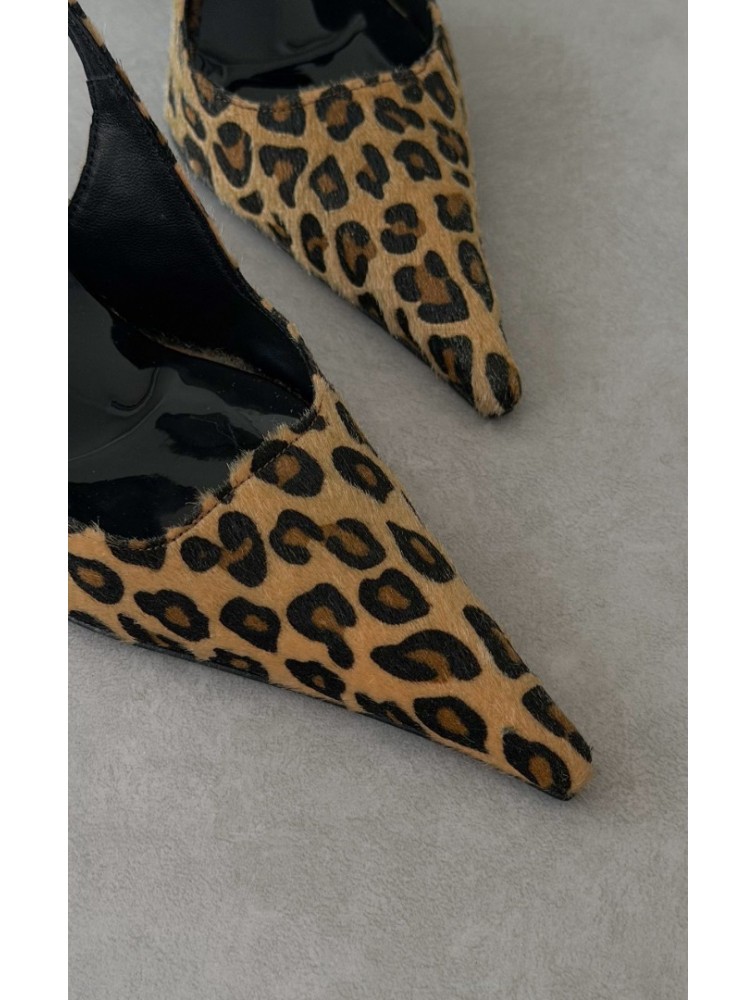 PANTERA SIREN Leopard Bomb Λεοπάρ Slingback Γόβες