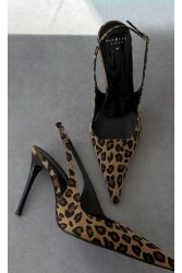 PANTERA SIREN Leopard Bomb Λεοπάρ Slingback Γόβες
