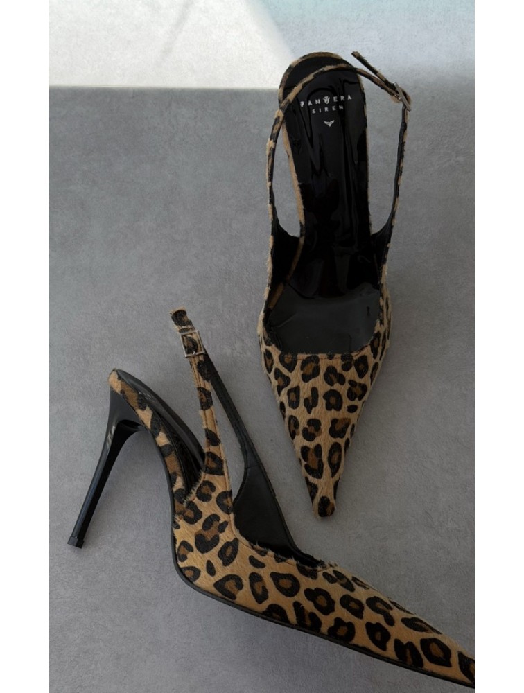 PANTERA SIREN Leopard Bomb Λεοπάρ Slingback Γόβες