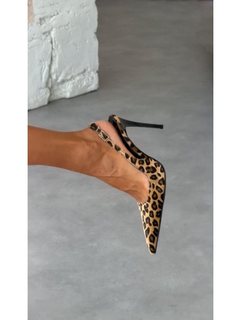 PANTERA SIREN Leopard Bomb Λεοπάρ Slingback Γόβες