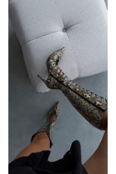 PANTERA SIREN Mamacita Knee Boots Snake Μπότες με Κορδόνι