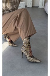 PANTERA SIREN Mamacita Snake Μποτάκια με Κορδόνι