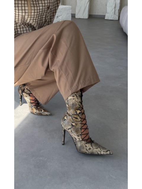PANTERA SIREN Mamacita Snake Μποτάκια με Κορδόνι