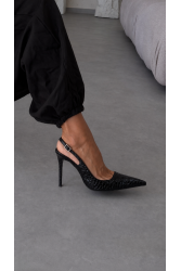 PANTERA SIREN Midnight Affair Black Croco Μαύρες Κροκό Γόβες