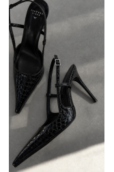 PANTERA SIREN Midnight Affair Black Croco Μαύρες Κροκό Γόβες