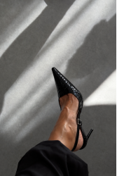 PANTERA SIREN Midnight Affair Black Croco Μαύρες Κροκό Γόβες