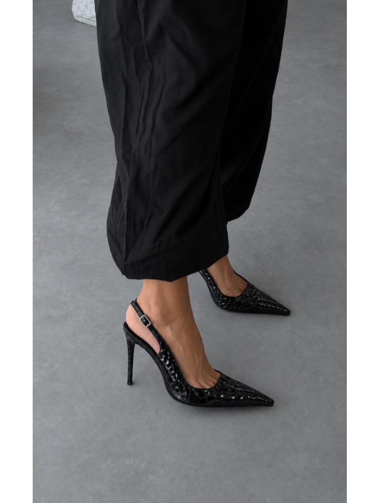 PANTERA SIREN Midnight Affair Black Croco Μαύρες Κροκό Γόβες