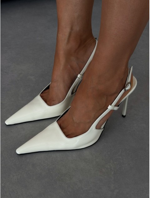PANTERA SIREN Midnight Affair Ivory Ecru Patent Leather Women's Heels