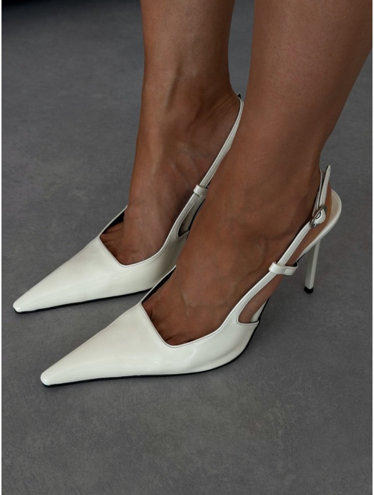 PANTERA SIREN Midnight Affair Ivory Ecru Patent Leather Women's Heels