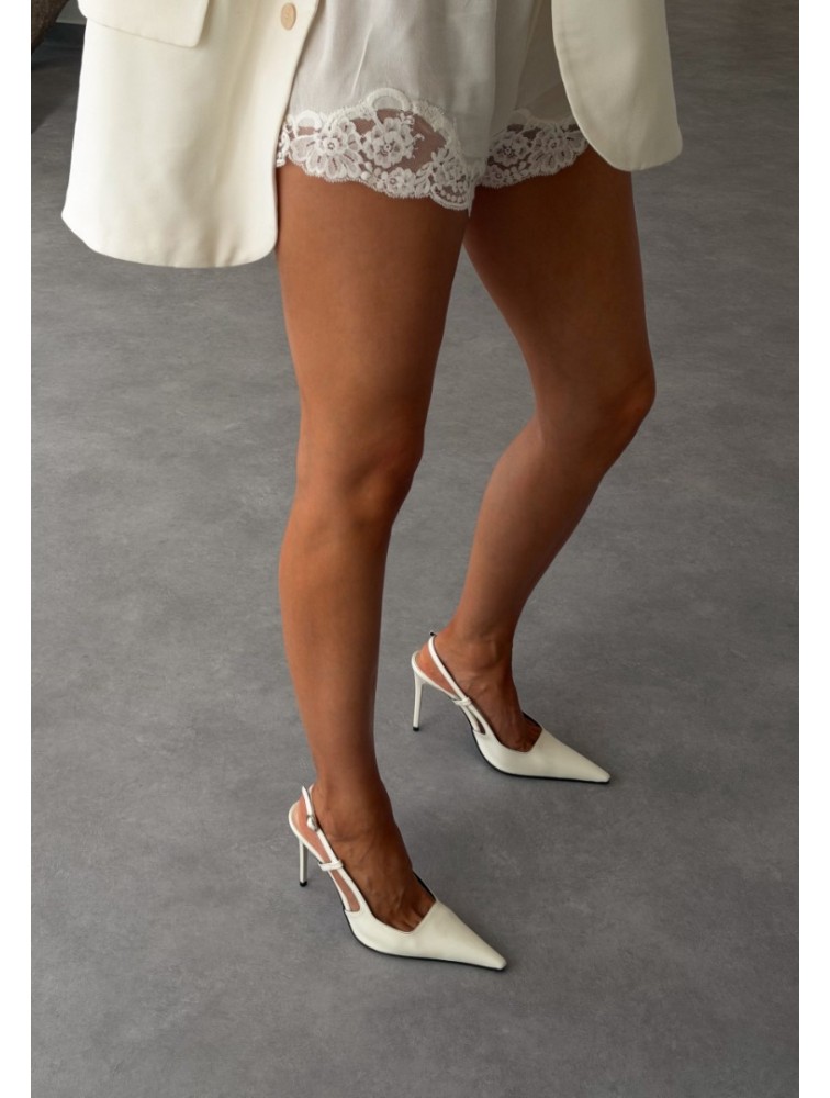PANTERA SIREN Midnight Affair Ivory Ecru Patent Leather Women's Heels