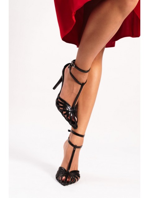 PANTERA SIREN Moulin Rouge Black Δερμάτινες Μαύρες Γυναικείες Γόβες