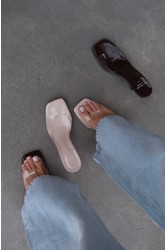PANTERA SIREN Plot Twist Beige Δερμάτινα Μπεζ Γυναικεία Mules