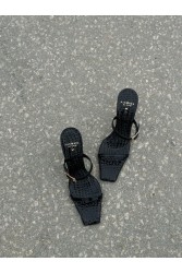 PANTERA SIREN Sophisticated Δερμάτινα Μαύρα Γυναικεία Mules