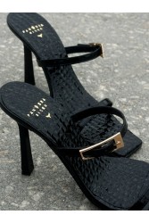 PANTERA SIREN Sophisticated Δερμάτινα Μαύρα Γυναικεία Mules