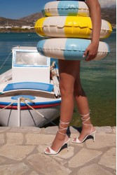 PANTERA SIREN With You White Lace-up Sandals