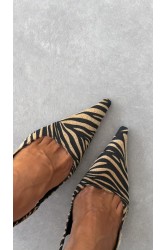 PANTERA SIREN Zebra Bomb Ζεβρέ Slingback Γόβες