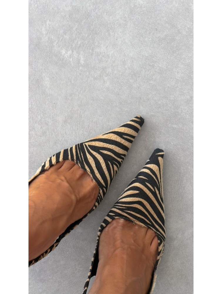 PANTERA SIREN Zebra Bomb Ζεβρέ Slingback Γόβες