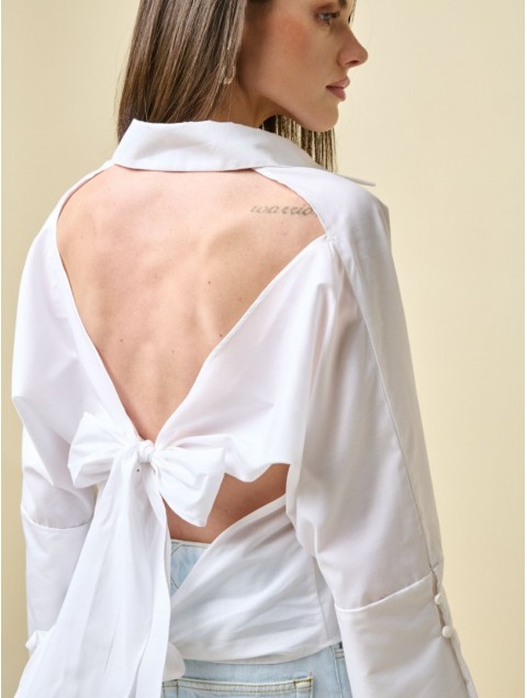 PROJECT SOMA Dittany Shirt White Cotton Shirt with Ties