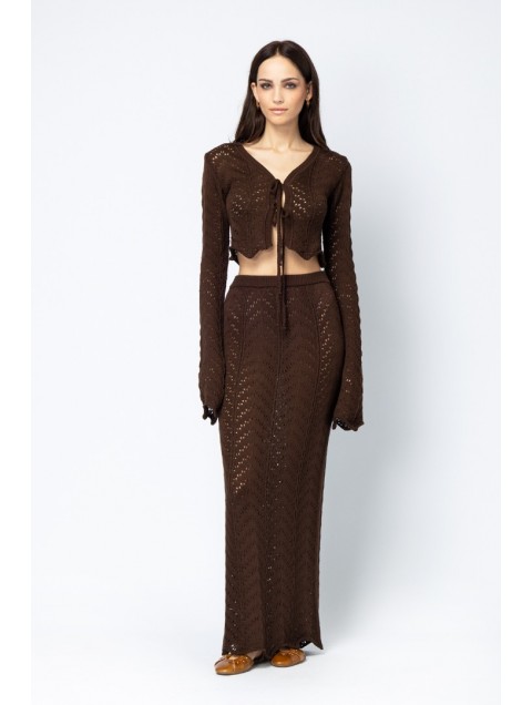 FOREVER YOUNG Anais Knit Jacket Καφέ Πλεκτό Ζακετάκι