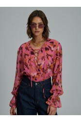 PROJECT SOMA Giada Top Ροζ Φλοράλ Τοπ