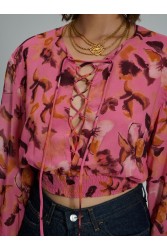 PROJECT SOMA Giada Top Ροζ Φλοράλ Τοπ