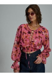 PROJECT SOMA Giada Top Ροζ Φλοράλ Τοπ