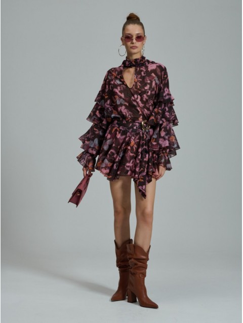 PROJECT SOMA Laura Plum Top Μωβ Εμπριμέ Τοπ