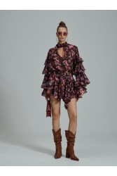 PROJECT SOMA Laura Skirt Μωβ Εμπριμέ Φούστα