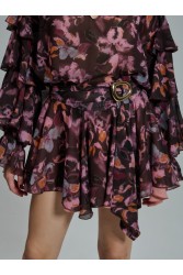 PROJECT SOMA Laura Skirt Μωβ Εμπριμέ Φούστα